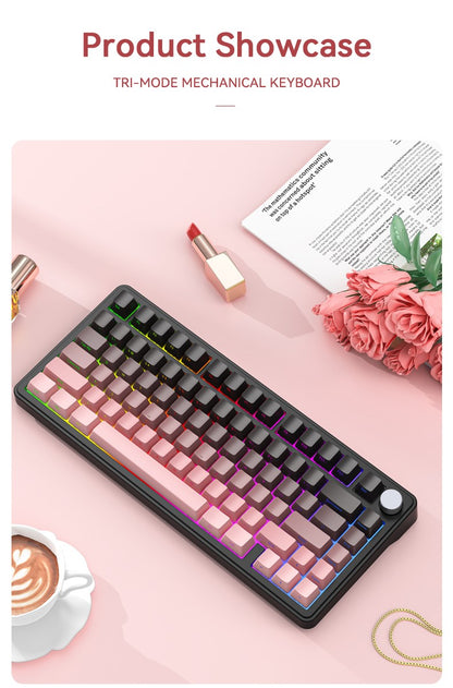 Teclado Mecânico Attack Shark X85 Bluetooth, RGB, Tri-modo 2.4G, Botões de metal, Hot-swap de todas as teclas, compatível com Win&Mac