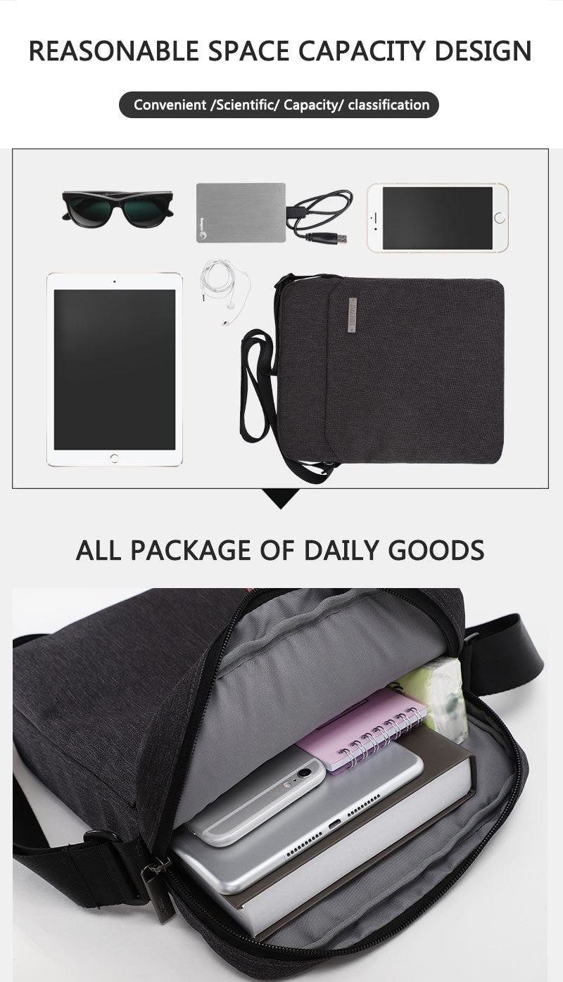 TINYAT Man's Simple Waist Bag Water Resistant Shoulder Bag Business Crossbody Bag work outdoor  for Daily Use Travel Office