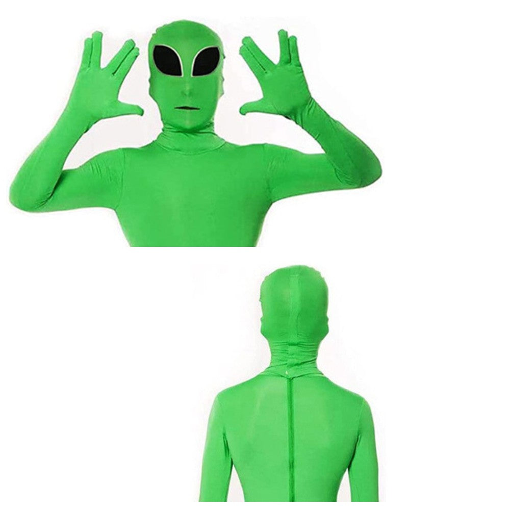 ET Alien Cosplay Costume Zentai Jumpsuit ET Universe Lord Costume Evil Horror Scary Mask Halloween Carnival Mask Set