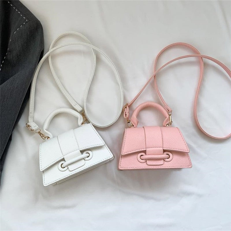 Fashion Solid Color Small Tote Crossbody Bag, Stylish Mini Handbag Mobile Phone Coin Purse, Adjustable Strap, Magnetic Closure,