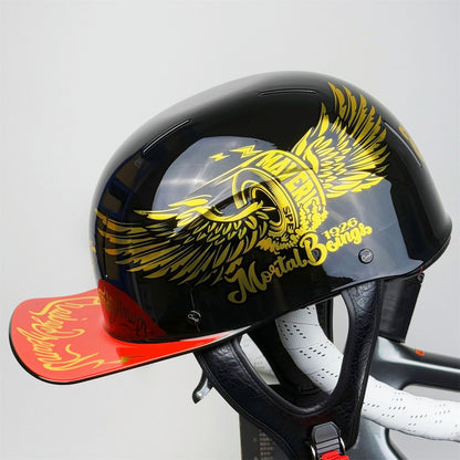 Capacete Retro Meio Aberto para Motocicleta - ABS, Ventilado, Leve, Resistente a Riscos, 4 Estações, Harley/EV, Atacado