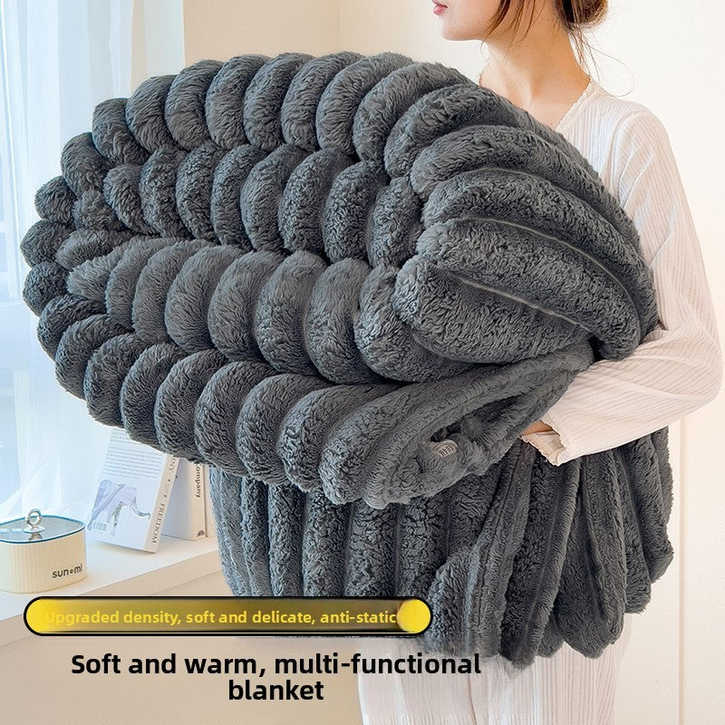 Thi Rabbit Fur Blanket Office Sofa Nap Blanket Premium Cover Blanket All Seasons  Color Polyester Fiber