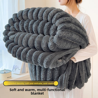 Thi Rabbit Fur Blanket Office Sofa Nap Blanket Premium Cover Blanket All Seasons  Color Polyester Fiber
