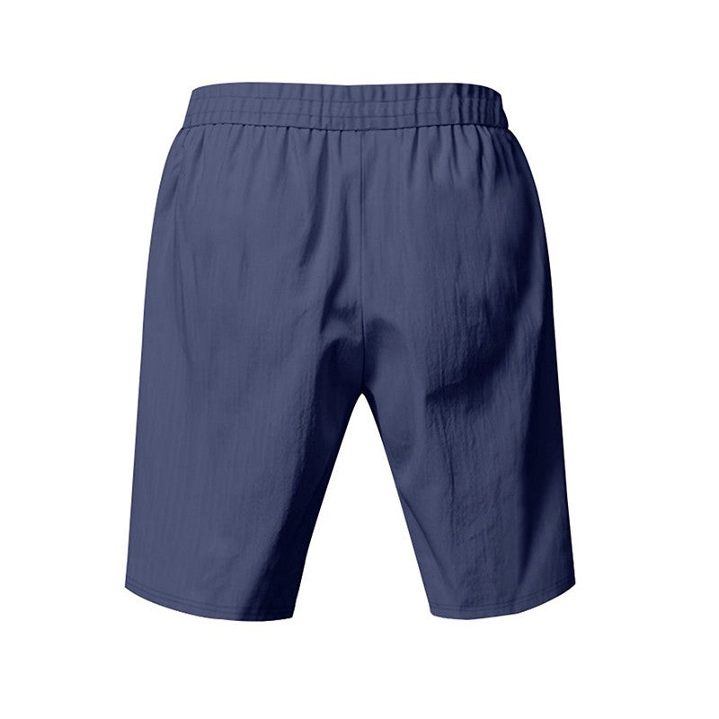 New Men's Cotton Linen Shorts Pants Male Summer Breathable Solid Color Linen Trousers Beach Shorts Fitness Streetwear