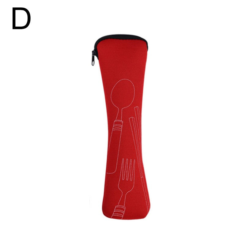 Tableware Bag Box Cutlery Storage Bag Portable Travel Fork Spoon Knife Dinnerware Packaging Pouch Storage Case with Zipper