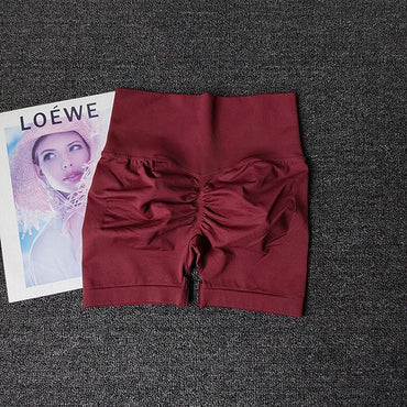 Yoga Shorts Peach Hot Girls Three-Cross Pants High Waist Knitted Pressure Running Sport Elastic Belly Lifting Butt Tight Pants