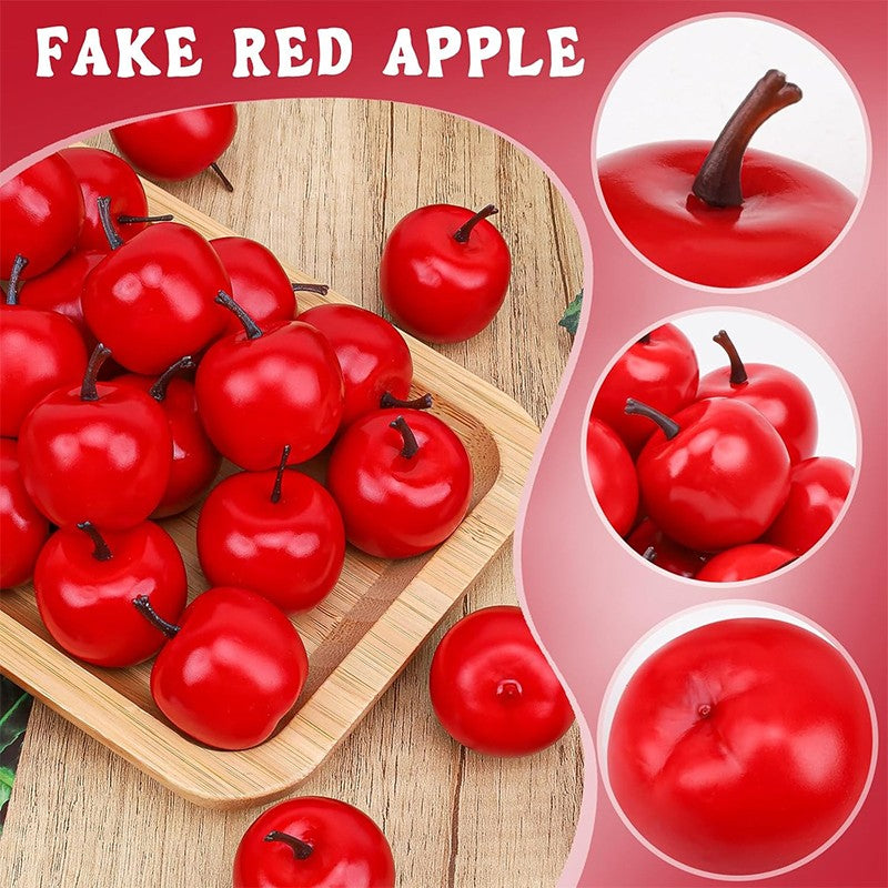 10/20/30Pcs Mini Artificial Plastic Red Apples Fake Fruit Models for Home Kitchen Party Christmas Ornaments Photography props