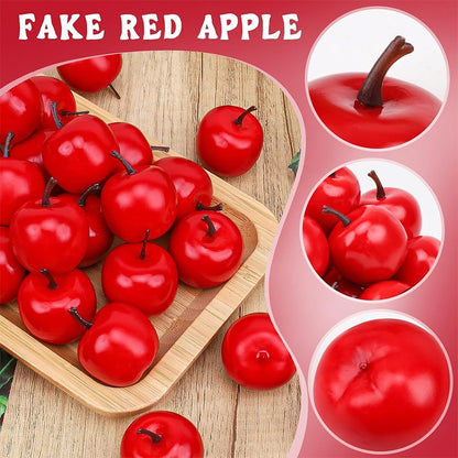 10/20/30Pcs Mini Artificial Plastic Red Apples Fake Fruit Models for Home Kitchen Party Christmas Ornaments Photography props