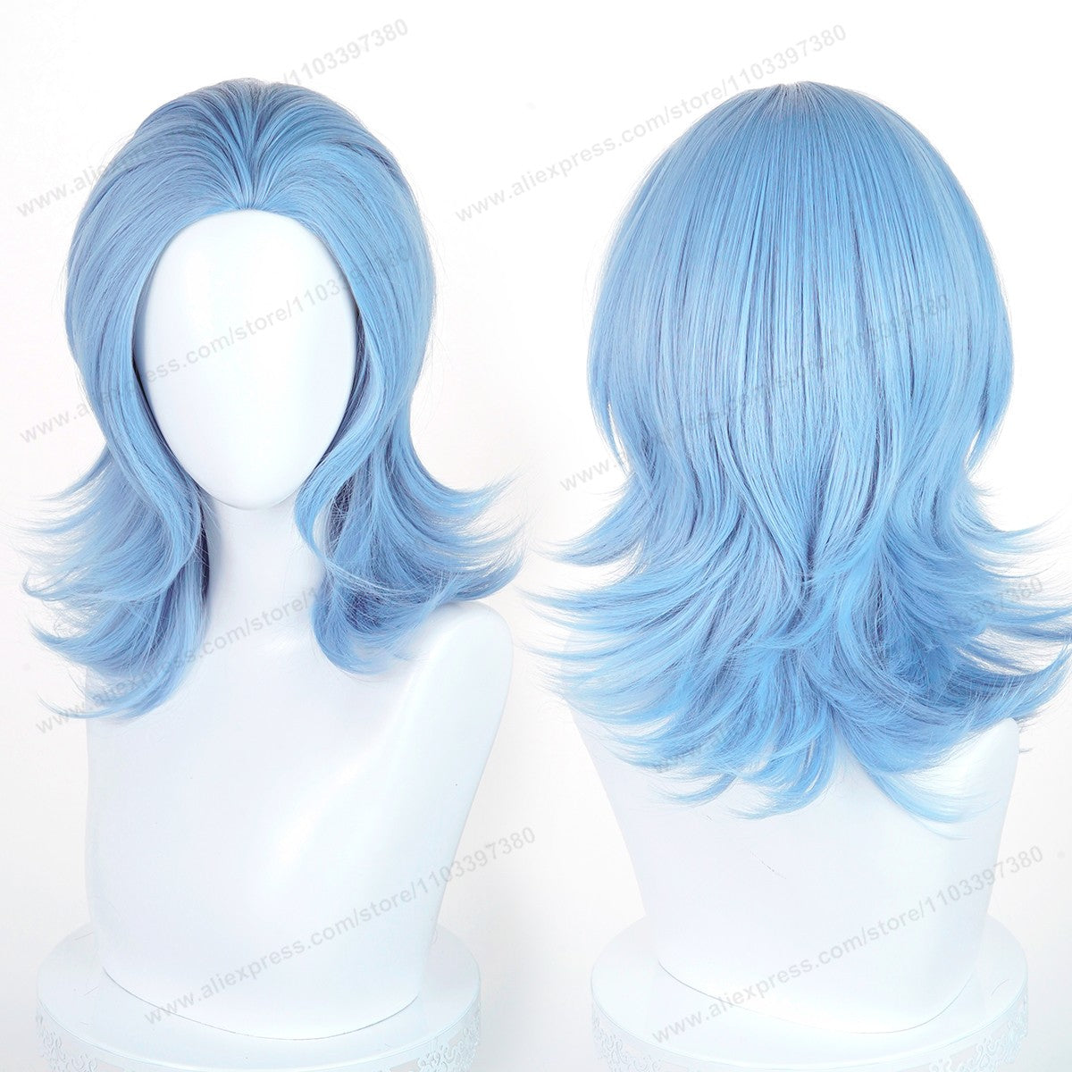 Anime 45cm Universal Cosplay Wig with Enlarged Scalp Free Parting Black White Yellow Man Women Heat Resistant Synthetic Hair