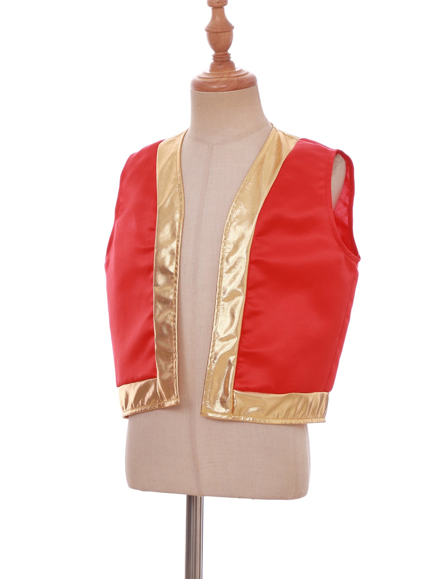 Boys Girls Halloween Toad Game Character Vest Open Front Loose Waistcoat Carnival Theme Party Super Brother Role Play Costume