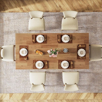 Rectangular Farmhouse Dining Table for 4-6 People, Spacious Tabletop for Kitchen and Dining Room