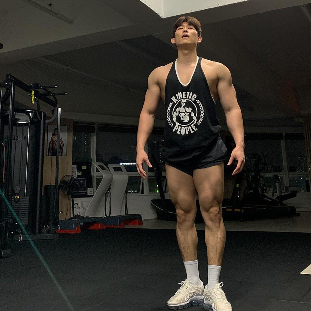 Gym Sleeveless Shirt Men Bodybuilding Tank Tops Fitness Workout Cotton Print Singlet Stringer Undershirt Male Casual Summer Vest