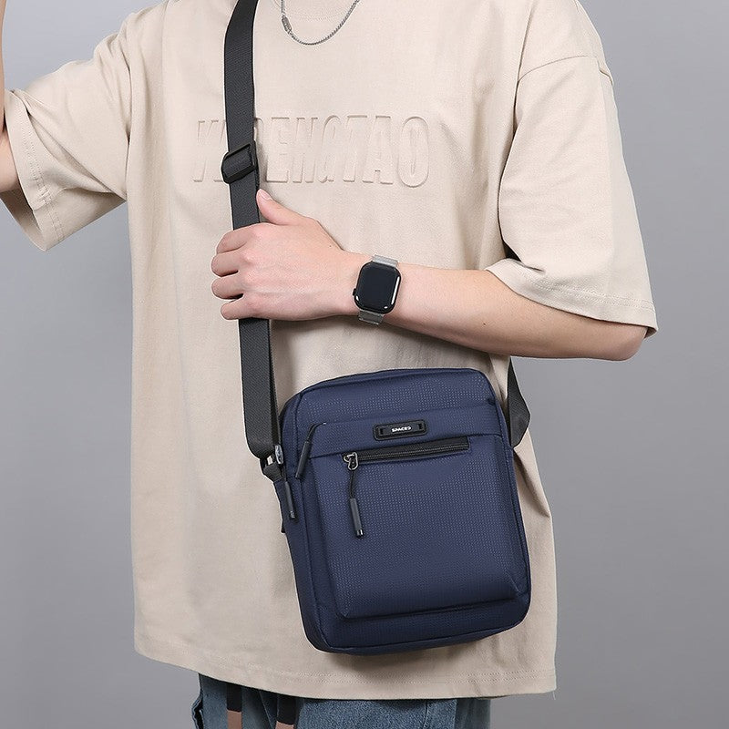 Men's Multifunctional Shoulder Bag Water-Resistant Briefcase Durable Oxford Cloth Business Tote with Multiple Compartments