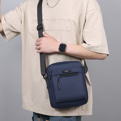 Men's Multifunctional Shoulder Bag Water-Resistant Briefcase Durable Oxford Cloth Business Tote with Multiple Compartments