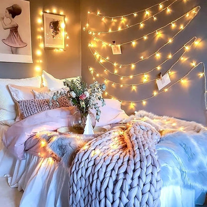 Battery Operated 20/40/80/160Led String Light Christmas Lights for Garland Wedding Party Holiday Decorations