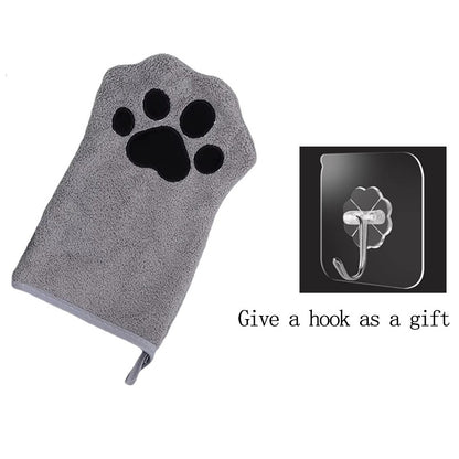 Luvas de Banho de Secagem Rápida para Cães Luvas de Higiene para Pets Multicores Macias com Estampa de Patinha para Cães e Gatos, Essenciais para Banho e Secagem