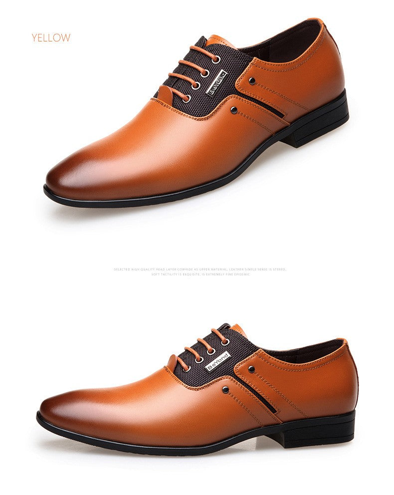 QFFAZ Big Size 38-47 Men Wedding Dress Shoes Black Brown Oxford Shoes Formal Office Business British Lace-up Men's Footwear