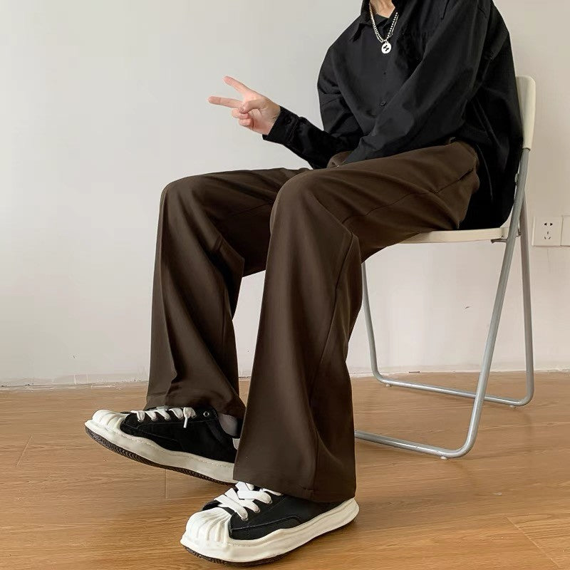 Brown Black Suit Pants Men Slim Fit Fashion Social Mens Dress Pants Korean Casual Straight Pants Mens Office Formal Trousers