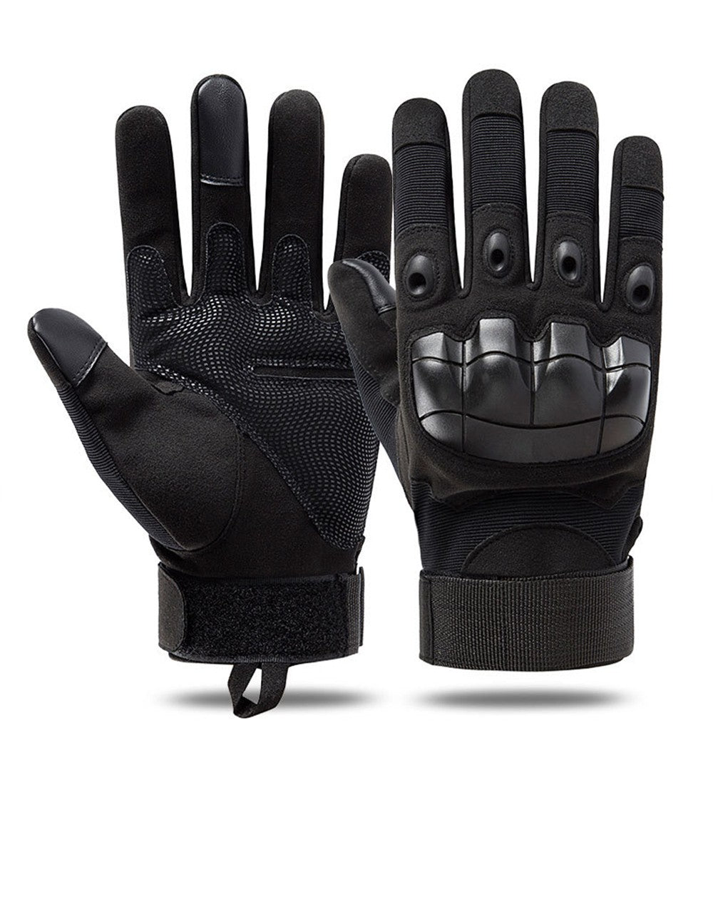 Luva de moto masculina com tela sensível ao toque, para motociclismo e motocross, proteção de dedo inteiro, Luvas Moto Preto