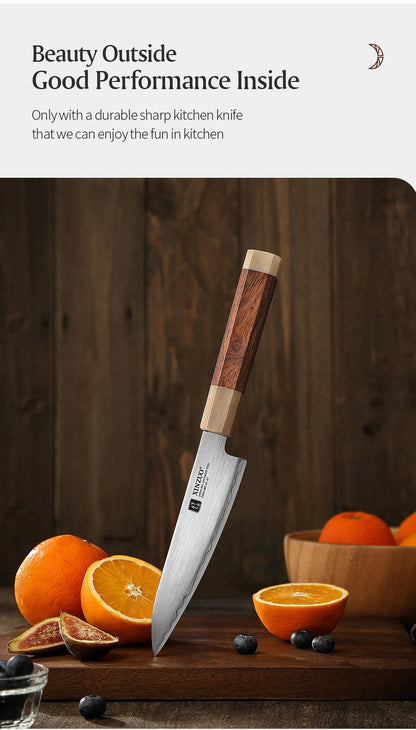 XINZUO 4PCS Kitchen Knives Set Japanese ZDP-189 Composite Steel 65-67 HRC Chef Knife Bread Nakiri Santoku Utility Cooking Tools
