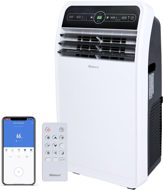 Ar Condicionado Portátil Shinco 10.000 BTU, Unidade de AC Portátil com Resfriamento Embutido, Habilitado para Wi-Fi para Ambientes de até 27 m².
