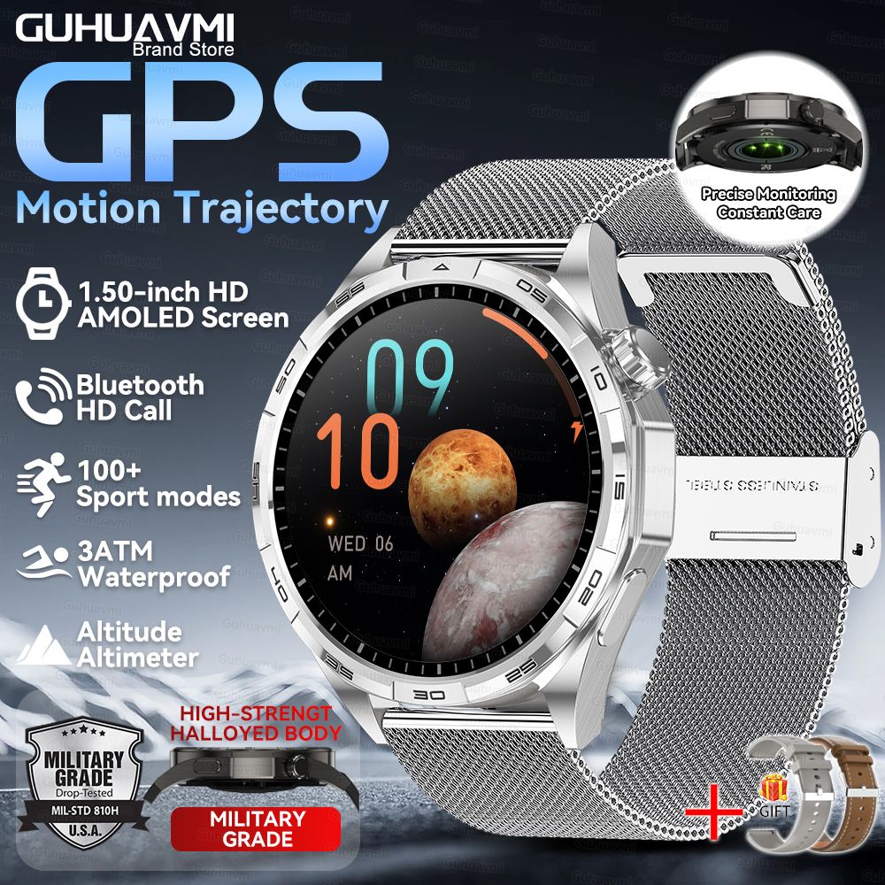 Smartwatch 2026 Novo Watch 6 Pro Masculino Tela HD AMOLED GPS Trajetória de Movimento Frequência Cardíaca Chamada Bluetooth SmartWatch IP68 à prova d'água