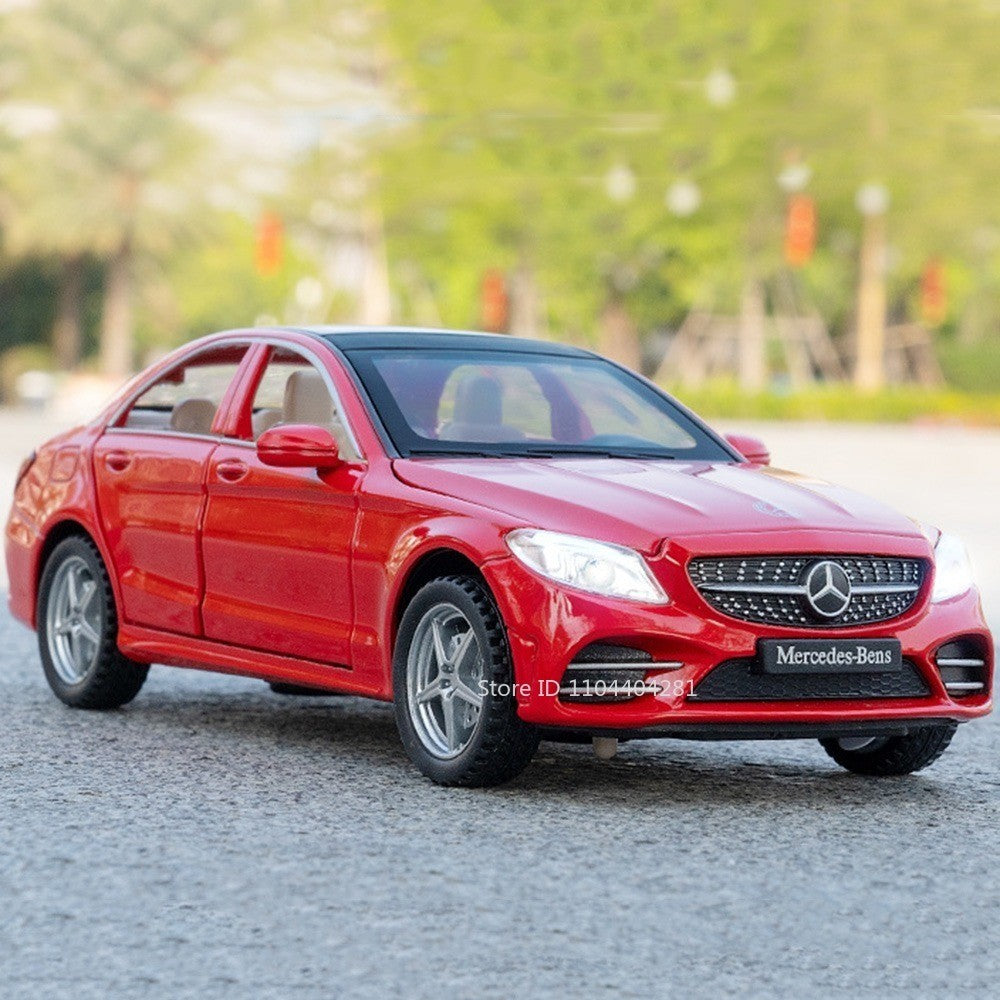 1:32 C260L E300L Carro de Brinquedo em Miniatura de Liga Fundida, 6 Portas Abertas, Luz e Som, Fricção, Pneus de Borracha, Veículo para Crianças de Presente