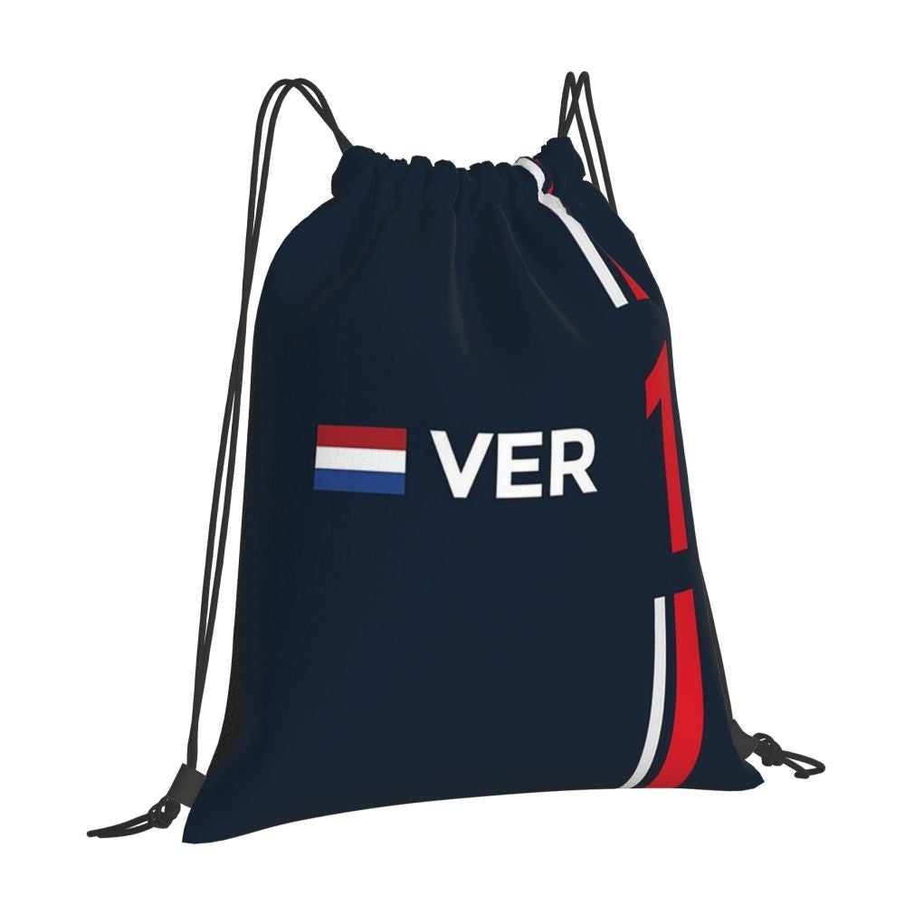 F1 2022 - #1 Verstappen Backpacks Casual Portable Drawstring Bags Drawstring Bundle Pocket Sports Bag Book Bags Travel Students