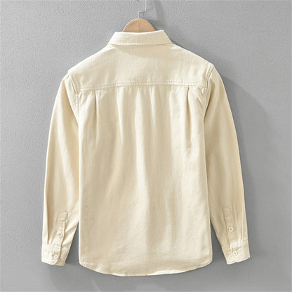 Autumn Winter men's long sleeve clothing cotton cargo shirts Solid workwear men tops Thickened shirt jacket for men 7569#