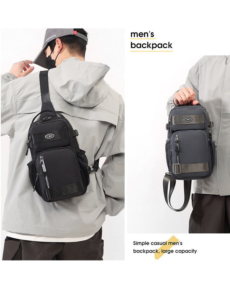 Men Riding Backpack Large Capacity Chest Bag Lightweight Crossbody Sling Bag Casual Outdoor Shoulder Pack for Men Crossbody Bags
