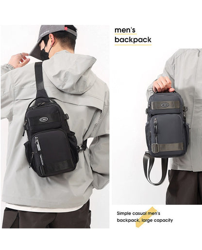 Men Riding Backpack Large Capacity Chest Bag Lightweight Crossbody Sling Bag Casual Outdoor Shoulder Pack for Men Crossbody Bags