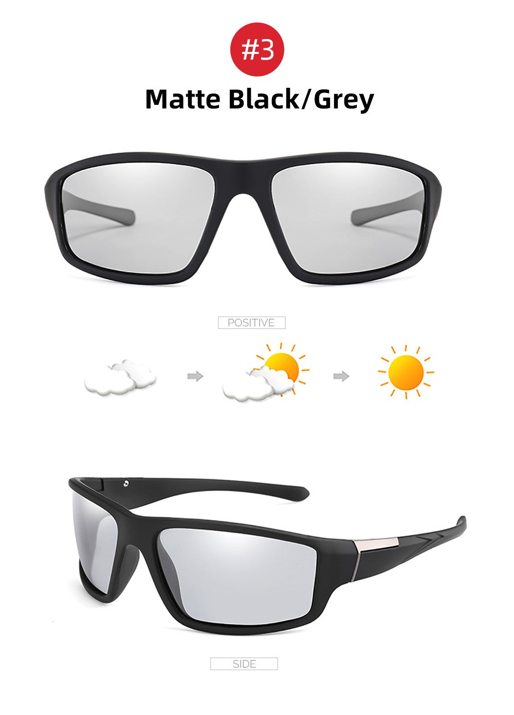 Óculos de Sol Fotocromáticos VIVIBEE Masculino Óculos Esportivos Pretos Feminino com Mudança de Cor Polarizados para Dirigir 2025 Óculos de Sol com Descoloração