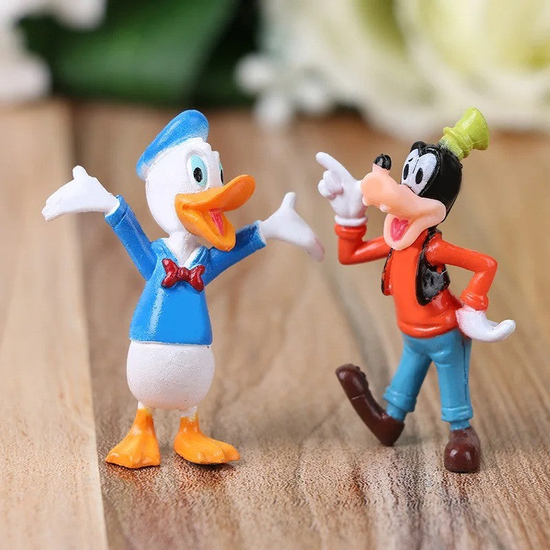 6 pçs/conjunto Disney Mickey Mouse Bonecos de Ação Minnie Pato Donald PVC Decoração de Bolo Coleção Brinquedos Infantis Presentes