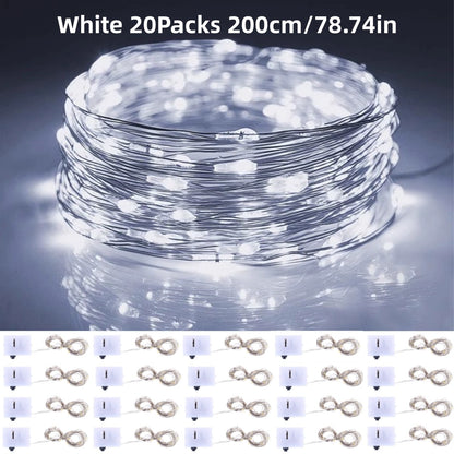 20Packs 2m LED String Lights Warm/Multicolor/Red/Green/Blue/Pink/Purple/White Christmas Atmosphere Firefly Lamp Starry Sky Light