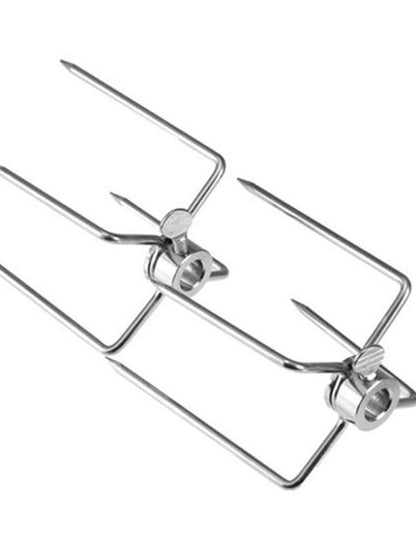 Rotating fix Fork Barbecue Skewer Oven Accessories Food Spit Grill Meat Grade Fork BBQ Forks Skewer Skewer Steel Tool Barbe U9S9