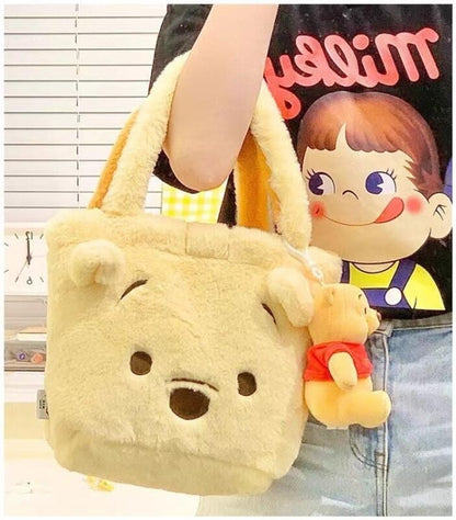 Disney Winnie Bear Turn Into Tigger Plush Handbag Cartoon Reversible Lotso Change To Alien Plush Doll Bag Xmas Women Girls Gift
