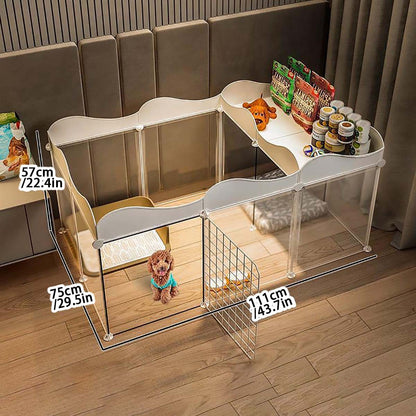 Cerca para cães de estimação Casa Canil Interno para cães pequenos Cerca de isolamento Teddy com área de banheiro gaiola para cães