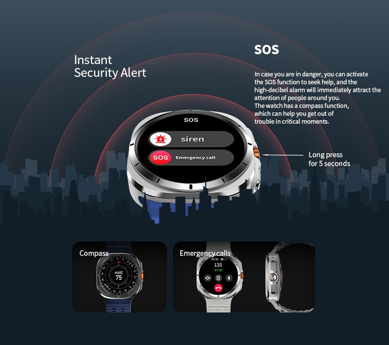 2025 New Watch8 Ultra Smart Watch Classic NFC Health Monitoring  Bluetooth Call 3ATM Waterproof HD Smartwatch For IOS Android