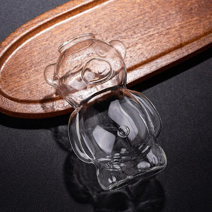 Copo de Vidro em Formato de Urso Copos Criativos para Coquetéis Copo de Suco Transparente Copos Personalizados de Água Acessórios para Bar e Festa
