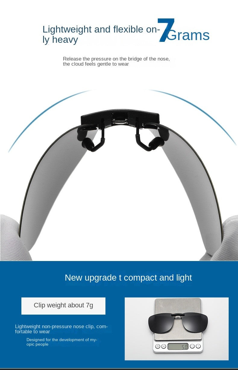 Square Clip on Sunglasses Women Polarized Black Lens UV400 Night Vision Driving Men Goggles Clips Anti Glare Vintage Glasses