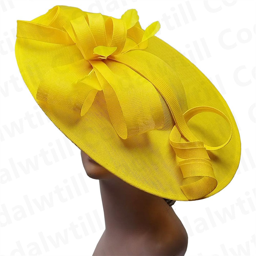 Royal Ascot Big Fascinators Hat Women Party Tea Fancy Millinery Cap Elegant Ladies Wedding Event Headpiece Headband Party Hats