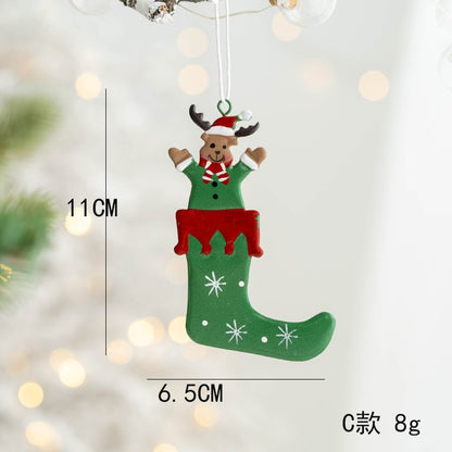 Metal Iron Red Mailbox Hanging Ornament Christmas Tree Pendant Letters To Santa Claus Home Christmas Decoration