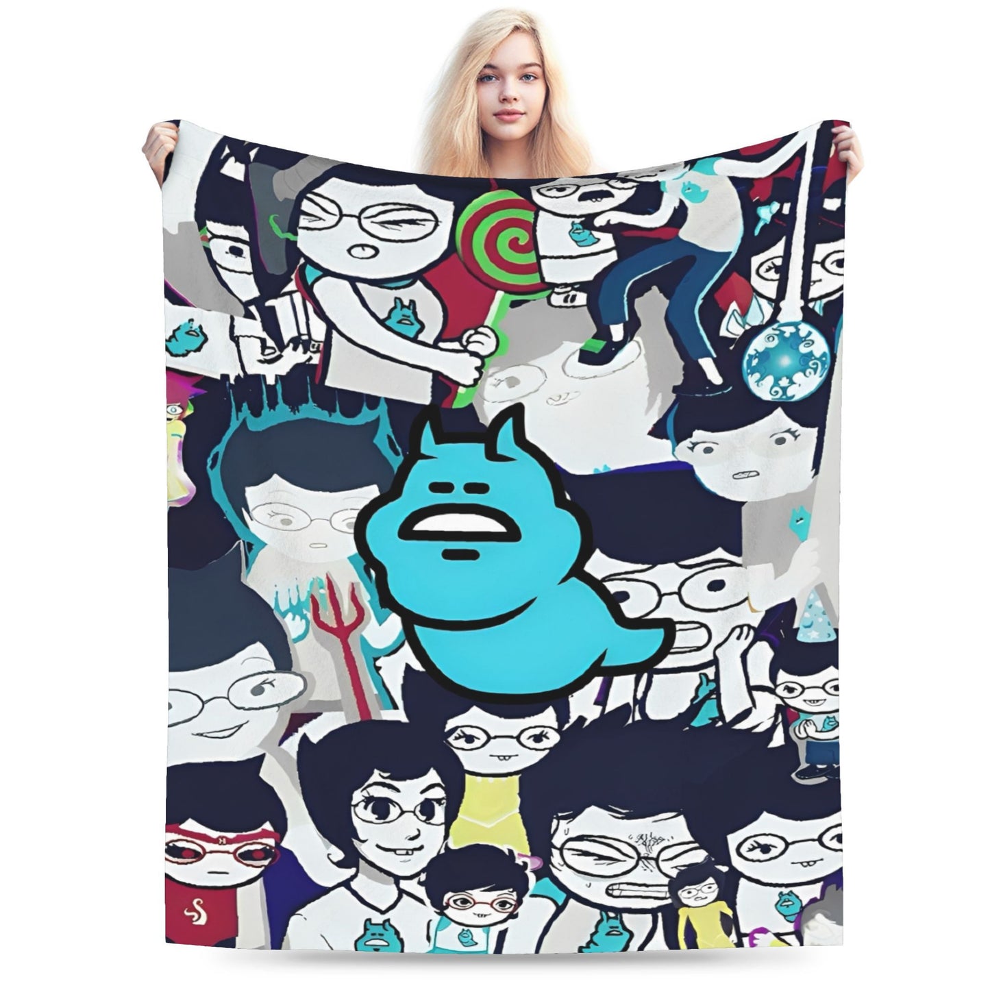 Manta de Flanela Homestucked Manga Cobertor Macio e Quente para Sofá Cama Viagem Engraçado Colcha Capa de Sofá-Cama