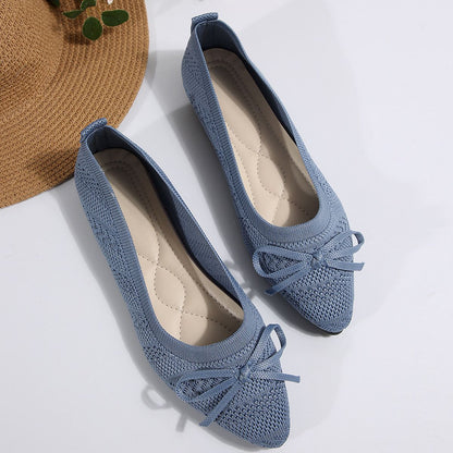 Summer 2024 New Style Pointed Toe Shallow Mouth Breathable Comfortable Casual Flats Shoes Wear-resistant Non-slip Loafers Women