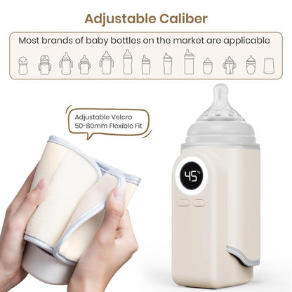4-in-1 Baby Bottle Warmer Constant Temperature Wireless Milk Warmer Digital Display Rapid Warming Nighttime Milk Warmer Travel