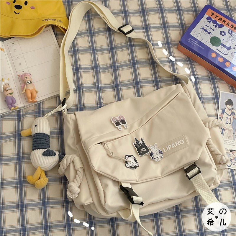 Shoulder Bag Large Capacity Crossbody Bag Retro Workwear Postman Bags for Women Nylon Handbags