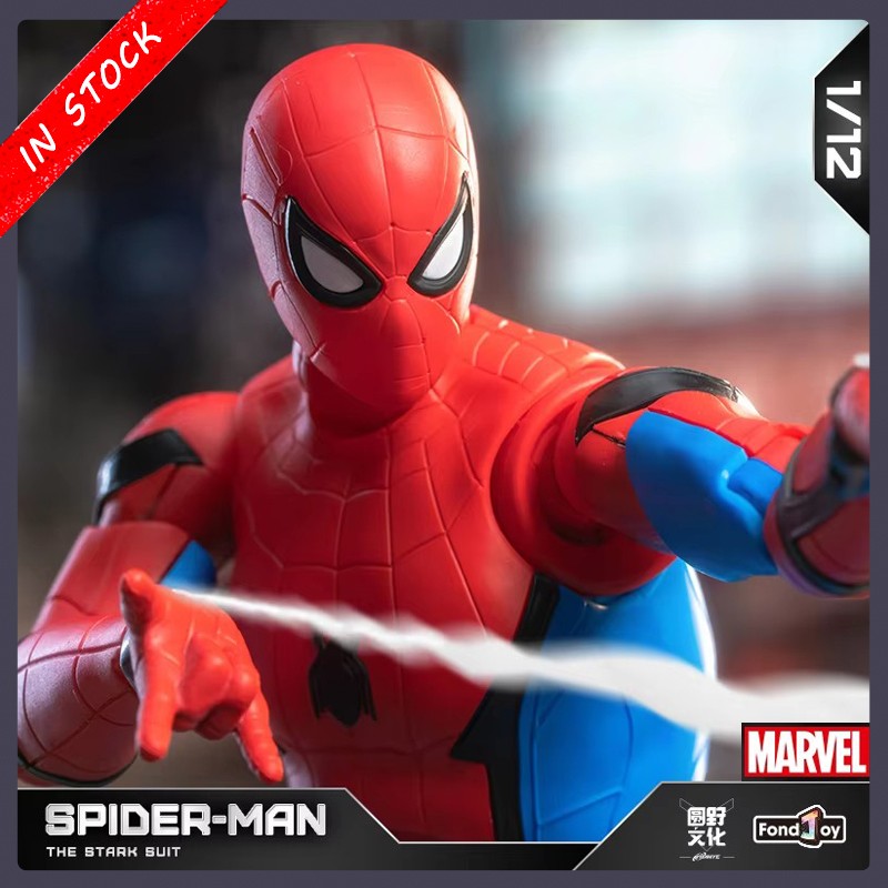 Kit de Modelo Homem-Aranha Fondjoy Escala 1/12 Figura de Ação Articulada Traje Stark da Saga do Infinito Brinquedo Infantil de Presente