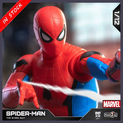 Kit de Modelo Homem-Aranha Fondjoy Escala 1/12 Figura de Ação Articulada Traje Stark da Saga do Infinito Brinquedo Infantil de Presente