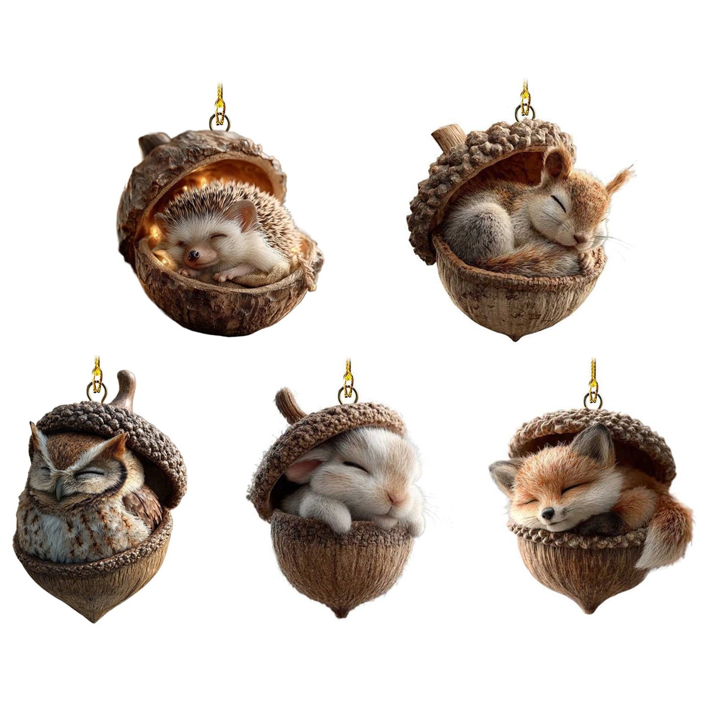 Acrylic Xmas Tree Decorations 2D Animal Ornament Pendant Cute Animal Rustic Seasonal Decor For Tree Window Christmas Present