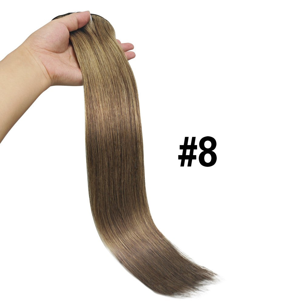 Extensões de Cabelo Tic Tac Cabelo Humano Real cor #4 Castanho Chocolate Extensões de Cabelo Tic Tac 8 peças Cor Preto Natural 26 Polegadas